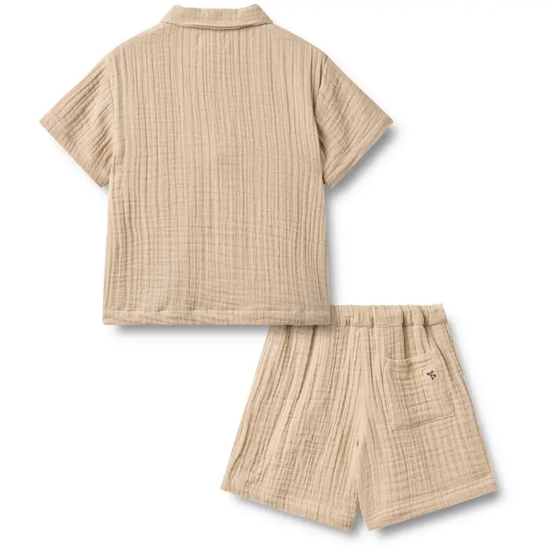 Wheat Warm Sand Sæt Skjorte S/S & Shorts Svend 6