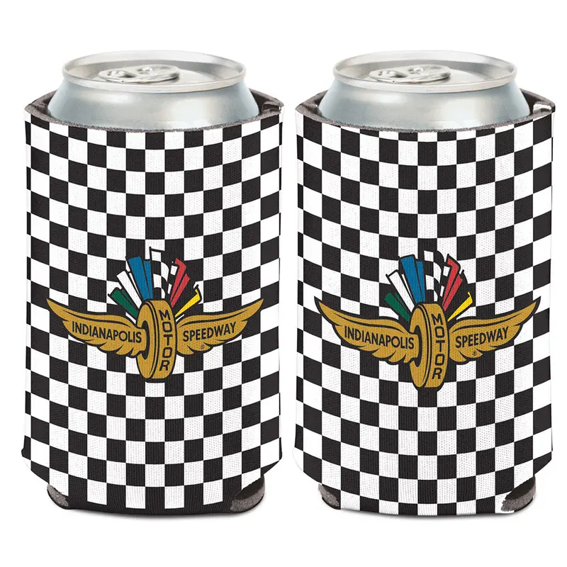 Wing Wheel Flag 12Oz. Checkered Can Cooler 1