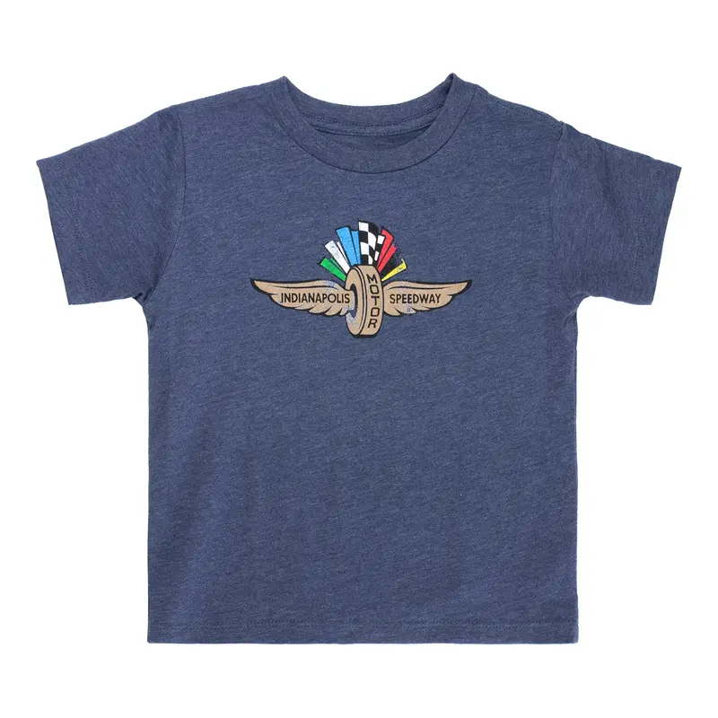 Wing Wheel Flag Distressed Logo Toddler T-Shirt 1