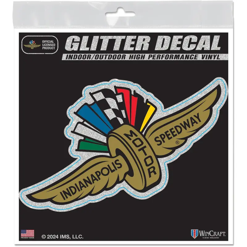 Wing Wheel Flag Glitter Decal 1