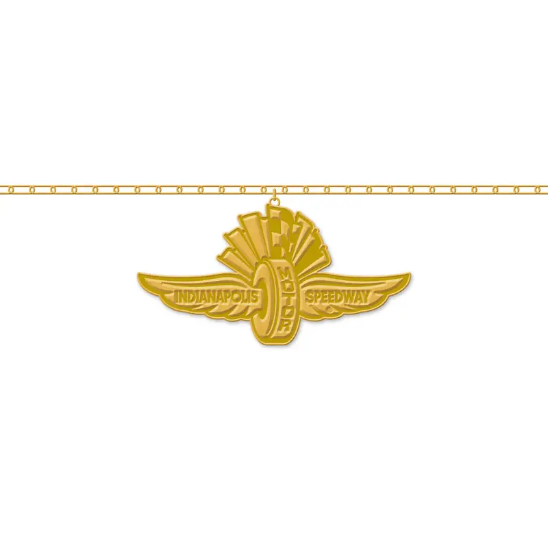 Wing Wheel Flag Gold Charm Paperclip Chain Necklace 1