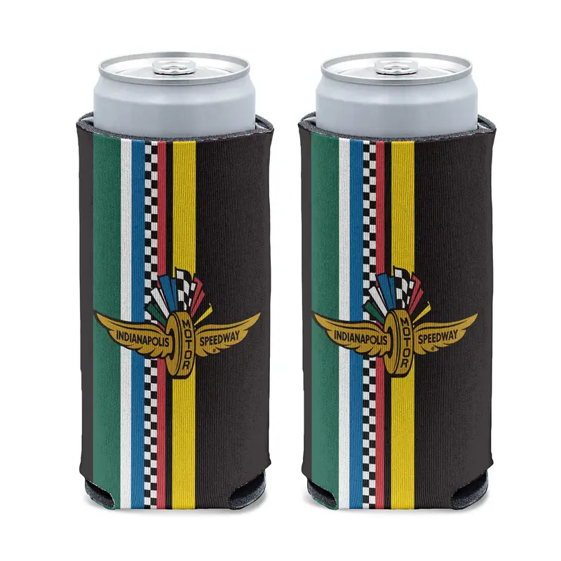 Wing Wheel Flag Stripe Build Slim Can Cooler 1