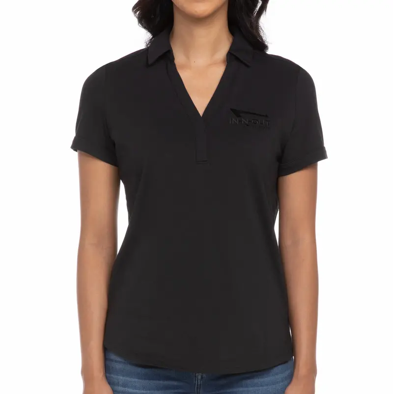 Women's Black Performance Polo 1