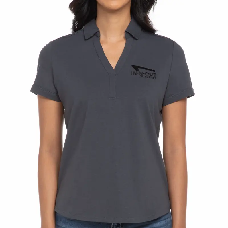 Women's Grey Performance Polo 1