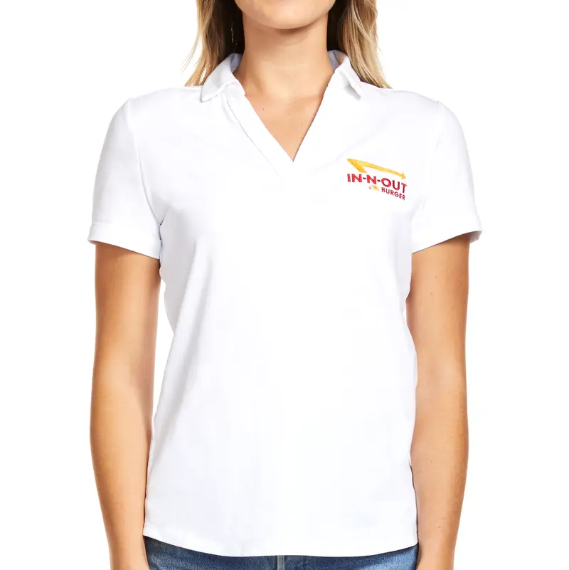 Women's White Performance Polo 1
