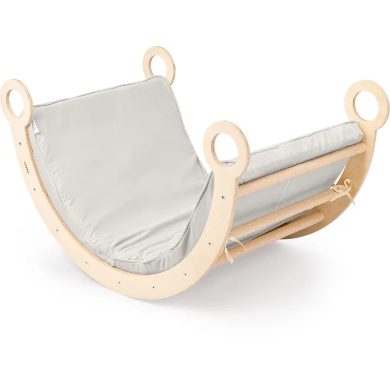 Woobiboo Natural Montessori Rocker Med Gray Madras L 1