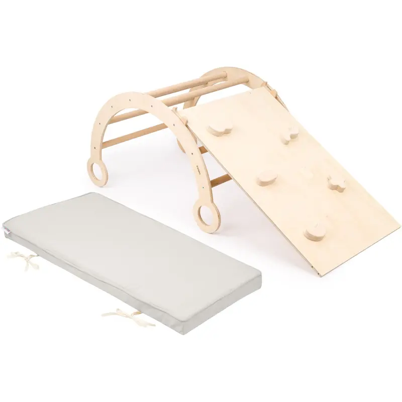 Woobiboo Natural Montessori Rocker Med Gray Madras Og Slide-Climber M 1