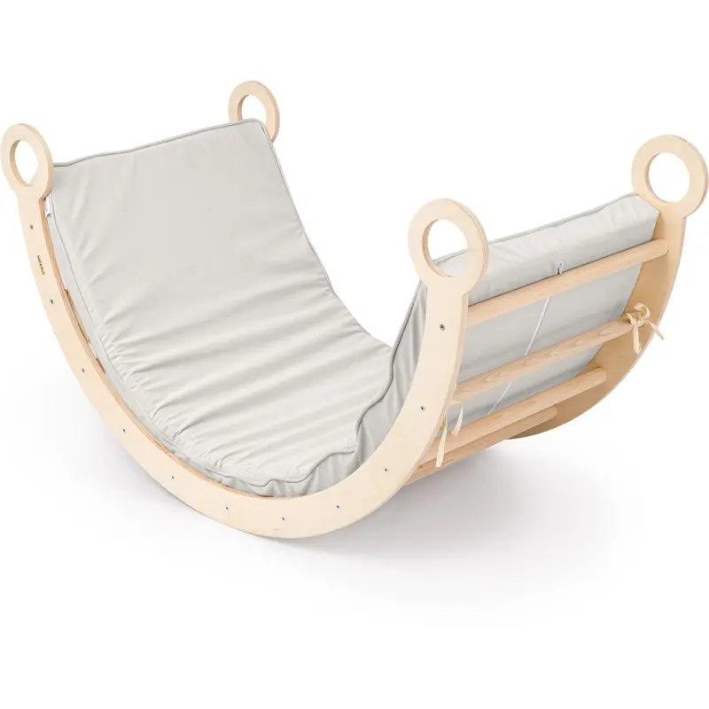 Woobiboo Natural Montessori Rocker Med Gray Madras Xl 1