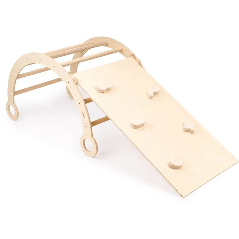 Woobiboo Natural Montessori Wooden Rocker Med Slide-Climber L 1