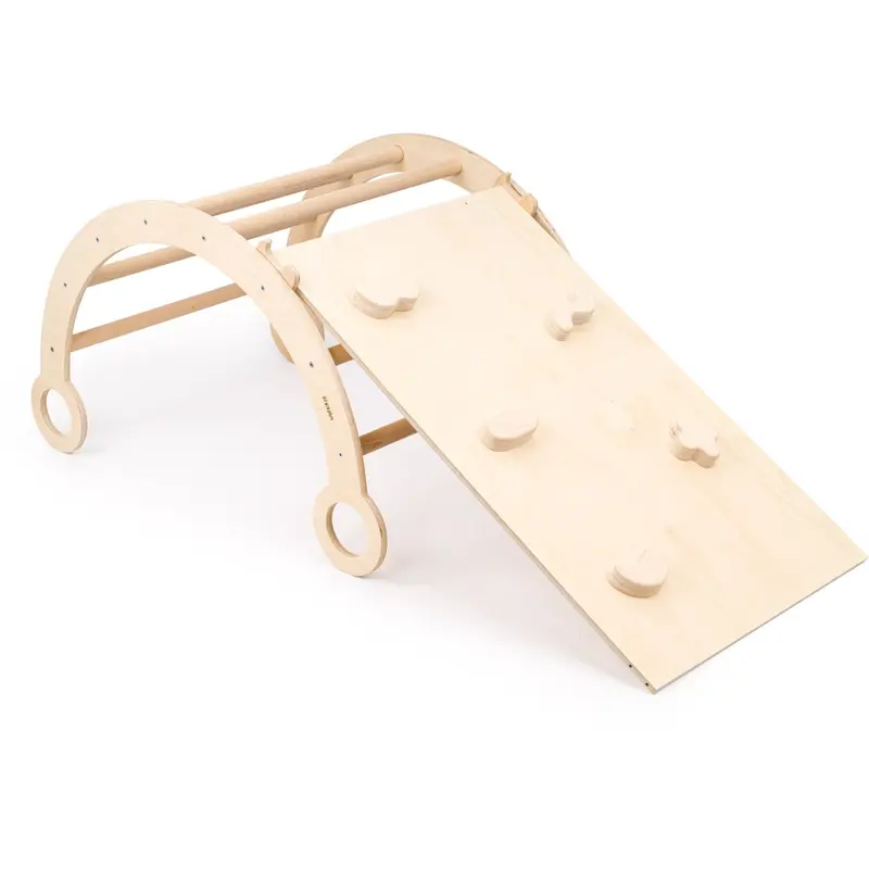 Woobiboo Natural Montessori Wooden Rocker Med Slide-Climber M 1