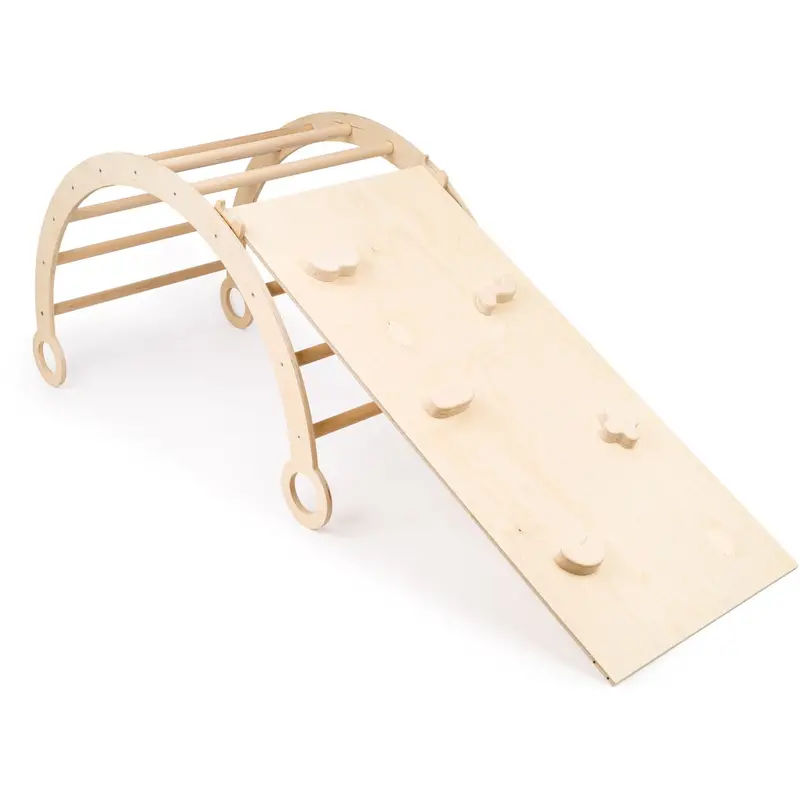 Woobiboo Natural Montessori Wooden Rocker Med Slide-Climber Xl 1