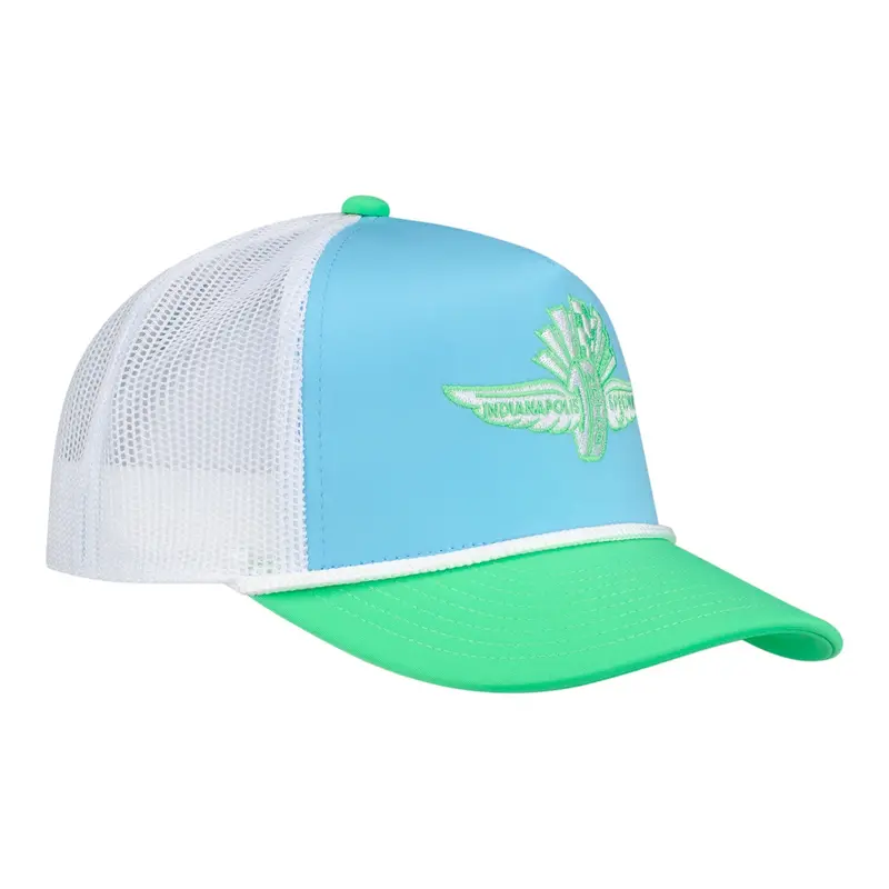 Youth Wing Wheel Flag Neon Rope Mesh Hat 1