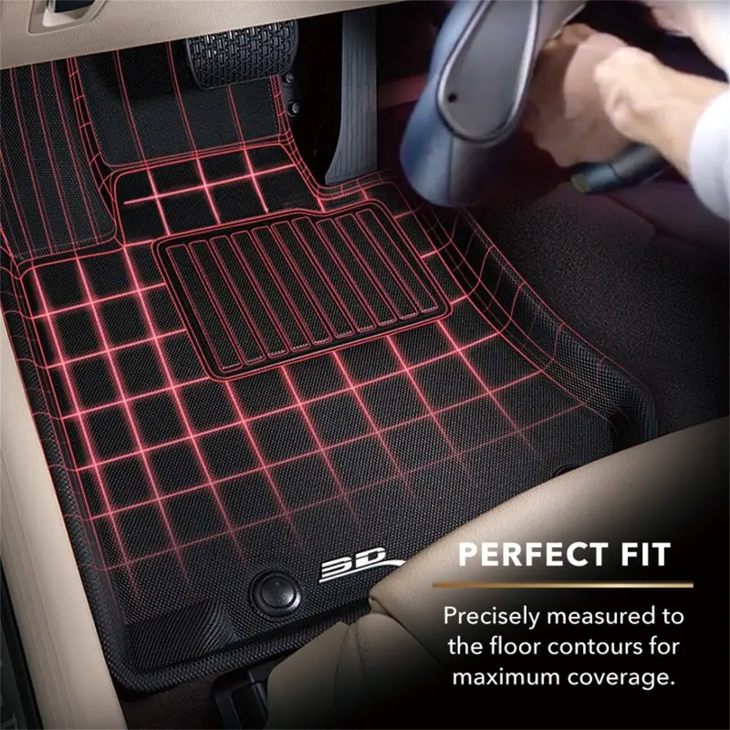3D Maxpider Custom-Fit All-Weather Rear Floor Mats For 2006–2012 Ford Fusion Kagu – Black 2