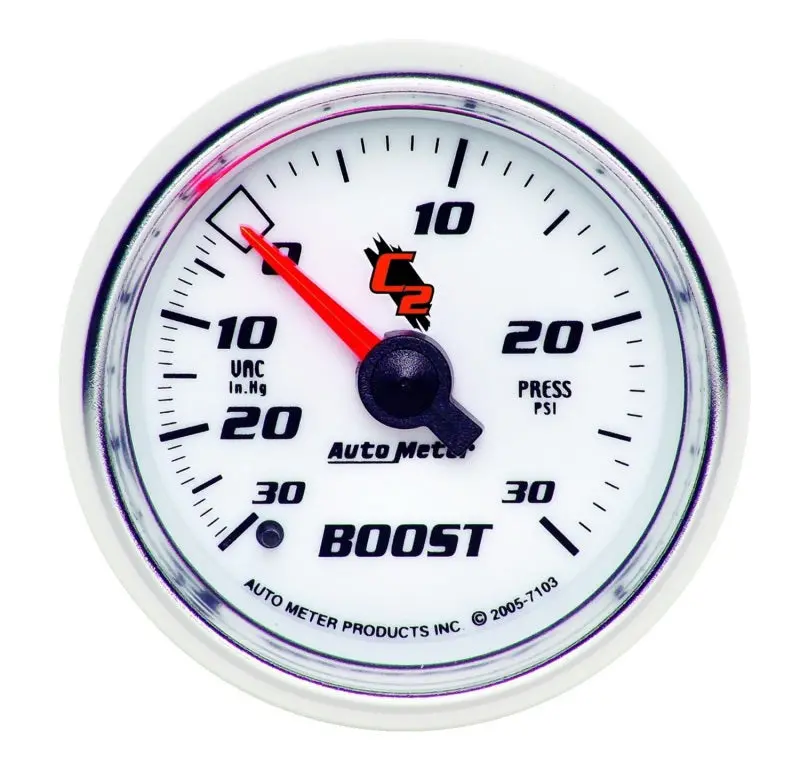 Autometer C2 Mechanical Boost And Vacuum Gauge – 52Mm (2-1/16"), 0–30 Psi Range 1