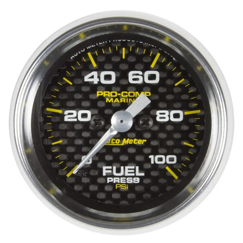 Autometer Marine-Grade Digital Fuel Pressure Gauge – 2-1/16", 100 Psi, Carbon Fiber Face, Stepper Motor 1