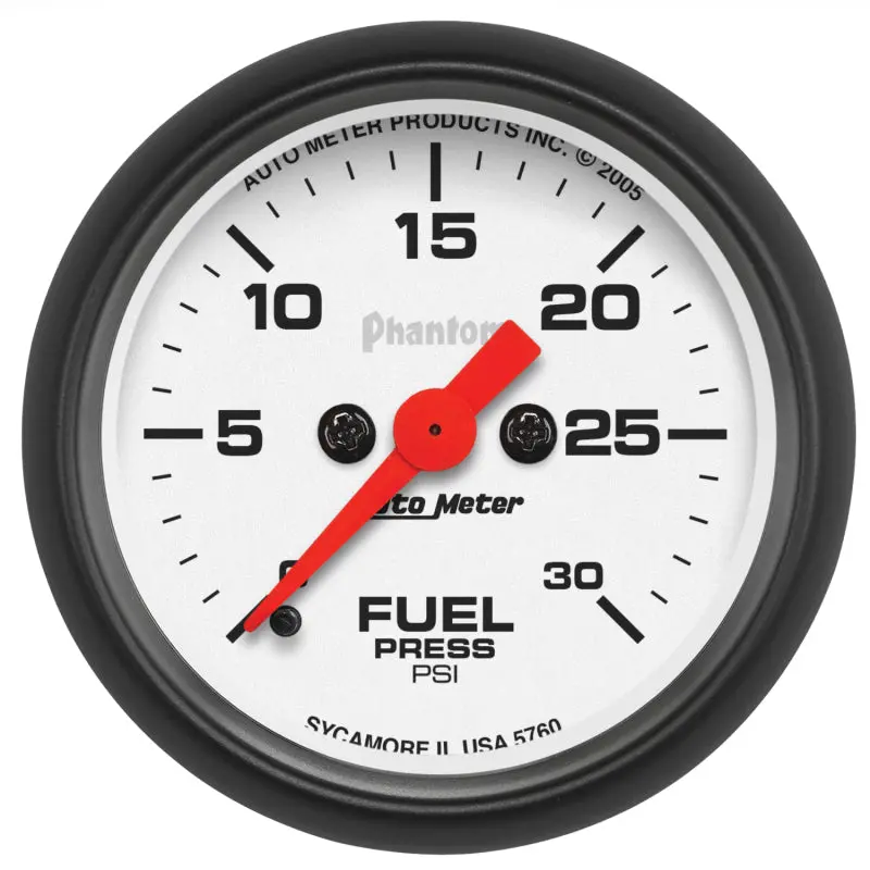 Autometer Phantom Fuel Pressure Gauge 52Mm 0-30 Psi Full Sweep Elec 1
