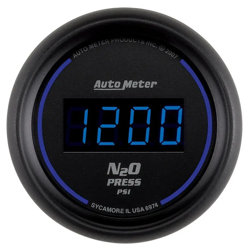 Autometer Ultra-Lite 2-1/16In 1600 Psi Digital Nitrous Pressure Gauge - Black 1