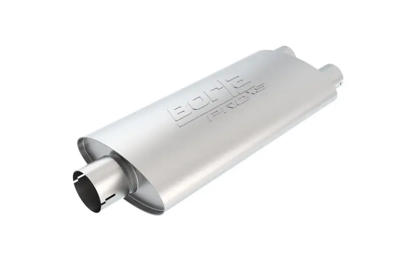 Borla Proxs Muffler – Universal Center/Dual Oval Design, 3" Inlet / 2.25" Outlet, 19×4×9.5", Notched, 3" Diameter 1