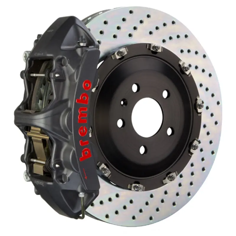 Brembo 09-13 Fx35/Fx50/14-17 Qx70 Fr Gts Bbk 6Piston Cast 380X34 2Pc Rotor Drilled-Black Ha 1