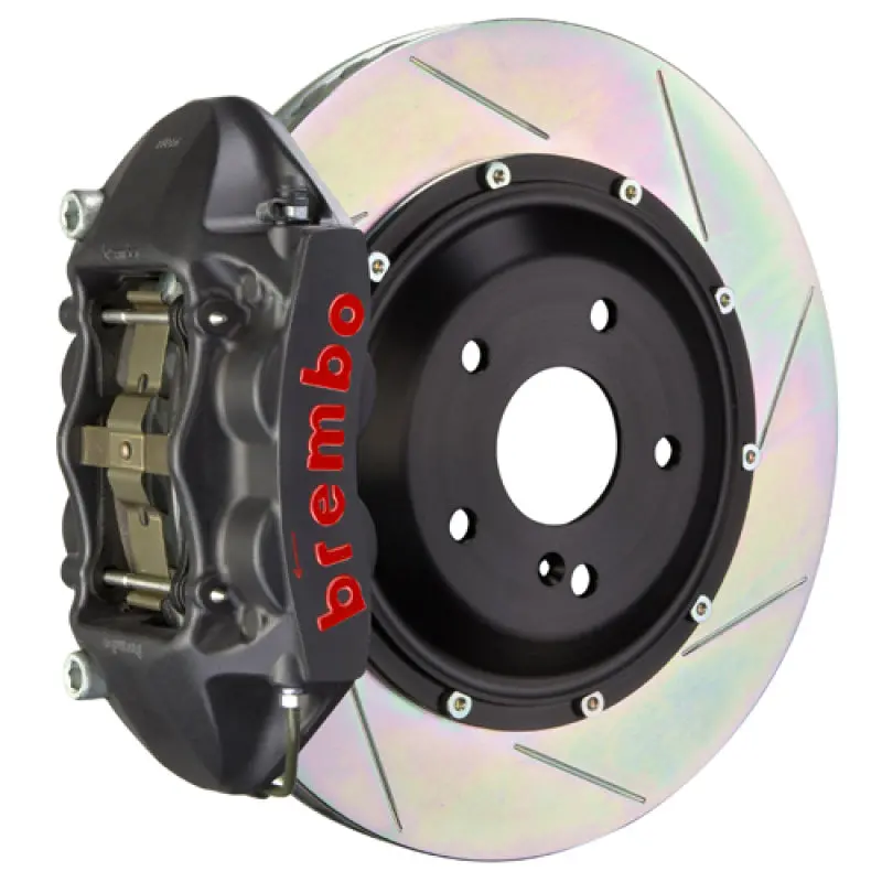 Brembo 97-04 986 Boxster S Rear Gts Bbk 4 Piston Cast 345X28 2Pc Rotor Slotted Type-1-Black Ha 1