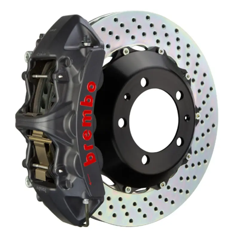 Brembo Front Big Brake Kit For 2005–2008 Dodge Magnum V6 (Excluding Awd) – 6-Piston Calipers, 355×32Mm Drilled Two-Piece Rotors, Black Finish 1