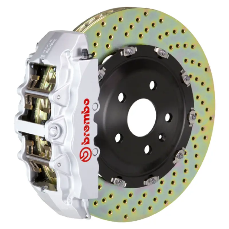 Brembo Gt Front Big Brake Kit For 2016+ Jaguar Xf – 380X34Mm Drilled Two-Piece Rotors, 6-Piston Calipers 1