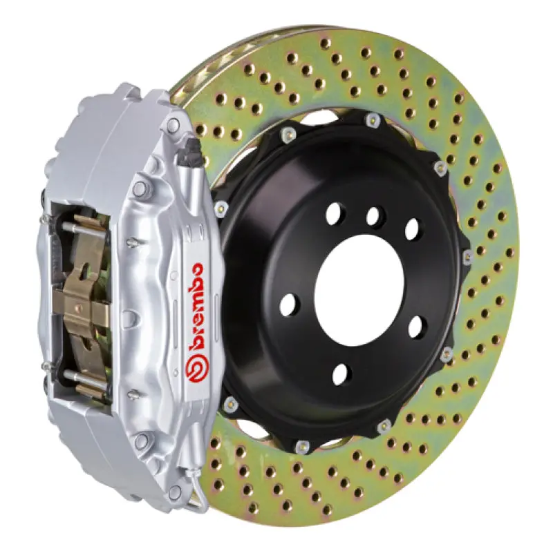 Brembo Gt Series Big Brake Kit For 2002–2007 Lexus Sc430 – Front, 4-Piston Calipers, Drilled Two-Piece 332X32Mm Rotors, Silver Finish 1