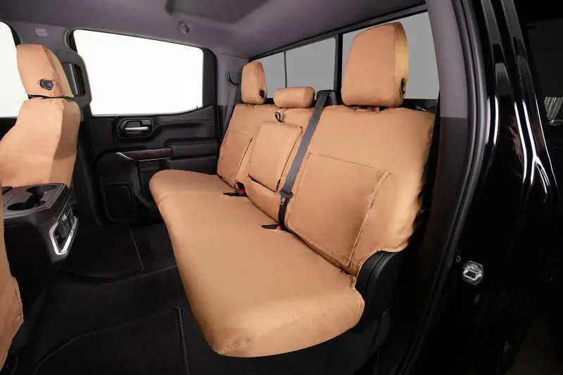 Covercraft Seatsaver Polycotton Seat Covers For 2017–2019 Chevrolet Silverado – Front Row, Tan 1