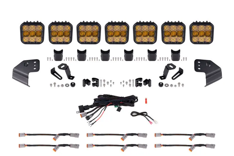 Diode Dynamics Bronco Ss5 Sport Crosslink Windshield Lightbar – Yellow Combo Led Kit 1