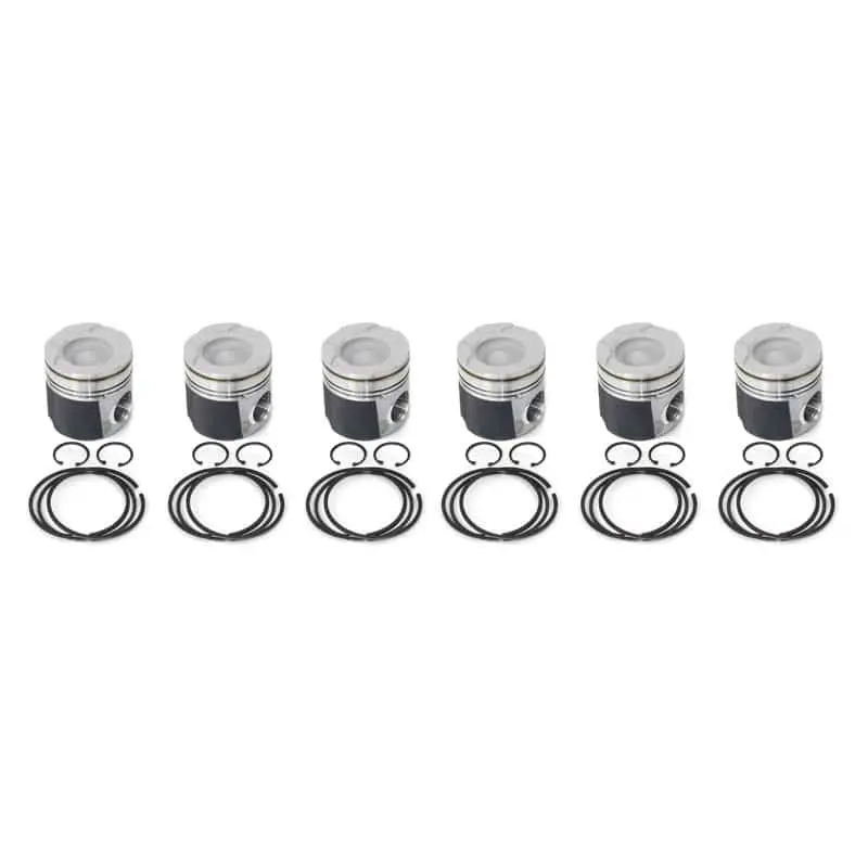 Industrial Injection Mahle Piston Kit – 1998.5–2002 Dodge 24V Cummins, Standard Size W/ Rings, Wrist Pins & Clips 1