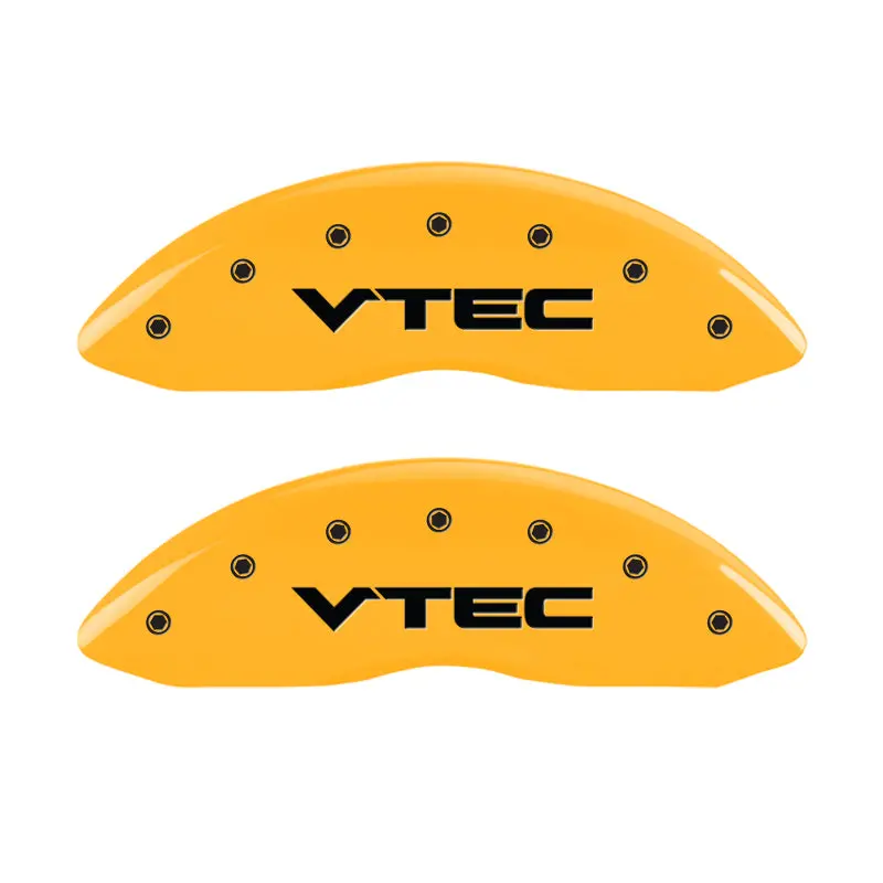 Mgp 4 Caliper Covers Engraved Front & Rear Vtech Yellow Finish Black Char 2009 Honda Ridgeline 1