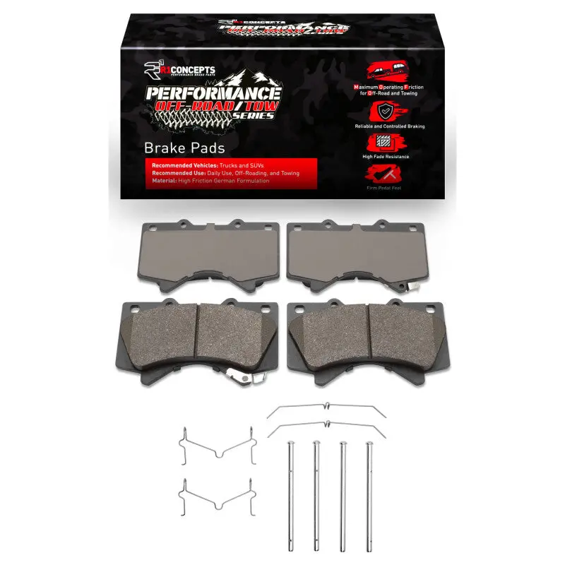R1 Performance Brake Pad & Hardware Kit For 2017–2021 Toyota Land Cruiser – Front Axle – Off-Road & Towing Rated 1