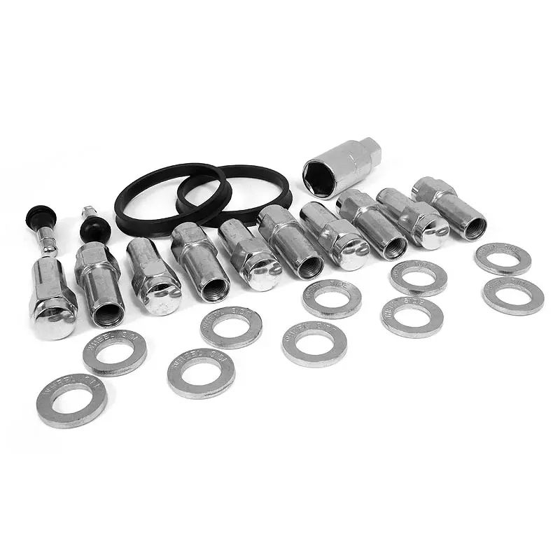 Race Star 1/2" Open-End Deluxe Lug Nut Kit For Ford – Includes Offset Washers, 10-Piece Set 1