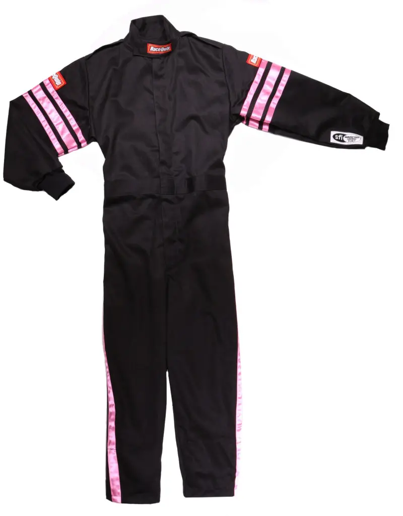 Racequip Junior Racing Suit – Sfi-1 Certified, Pink Trim, Kids Small Size 1