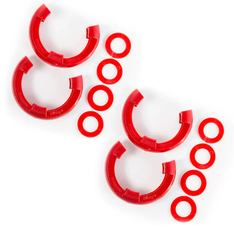 Rugged Ridge Red 3/4" D-Ring Isolator Kit For Off-Road Recovery 1