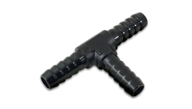 Vibrant Black Anodized 1/4" Barbed Tee Fitting For Fluid & Vacuum Lines 1