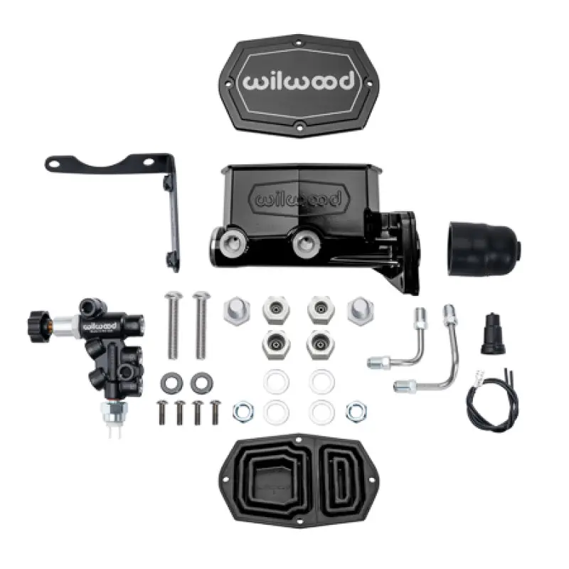 Wilwood Compact Tandem Master Cylinder Kit With Combination Valve For Mopar – 1-Inch Bore (Black) 1