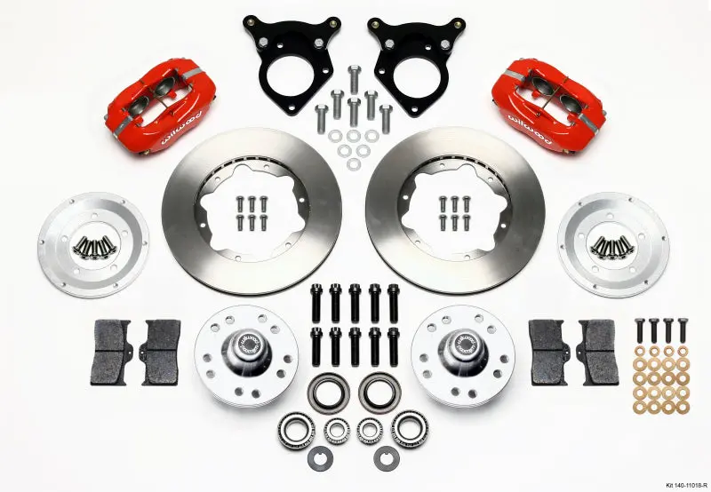Wilwood Forged Dynalite Front Brake Kit – 11-Inch Rotors, Red Calipers, Fits 1987–1993 Mustang 5-Lug 1