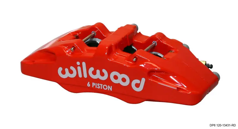 Wilwood Forged Dynapro 6-Piston Caliper – Left-Hand Mount, Red Finish, 5.25" Bolt Pattern 1